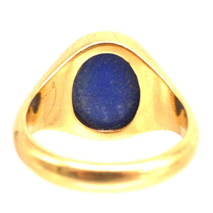 1960s 18ct Gold Signet Ring with Laplis Lazlui Intaglio of a Wolf | Parkin and Gerrish | Antique & Vintage Jewellery