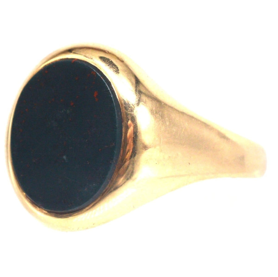 1960s 9ct Gold Signet Ring with a Bloodstone | Parkin and Gerrish | Antique & Vintage Jewellery