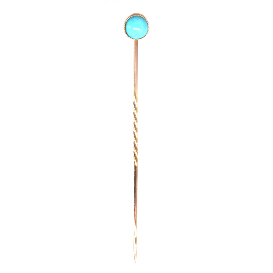 Edwardian 9ct Gold Turquoise Tie Pin