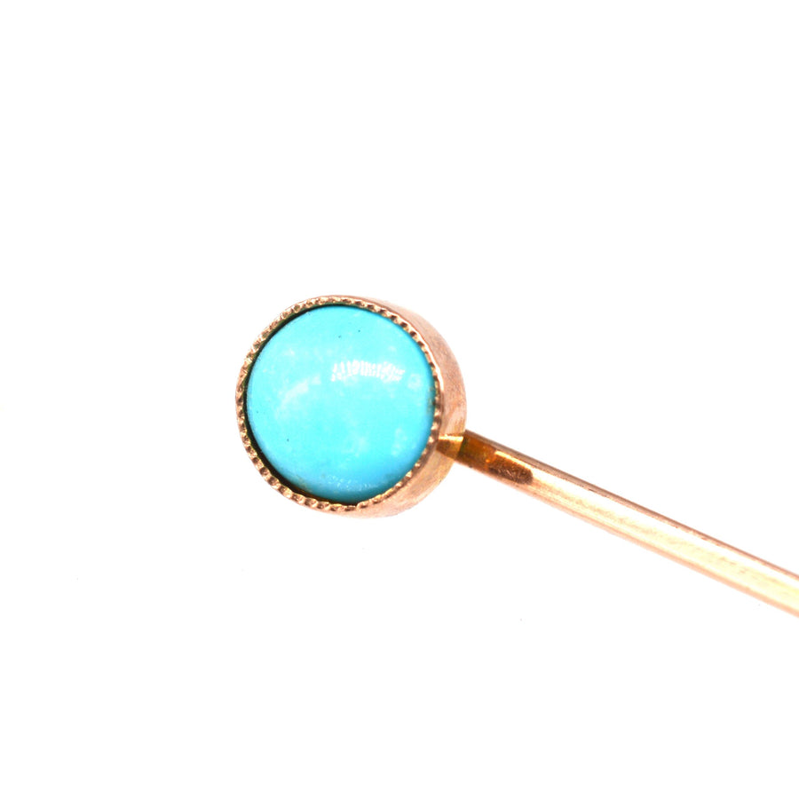 Edwardian 9ct Gold Turquoise Tie Pin