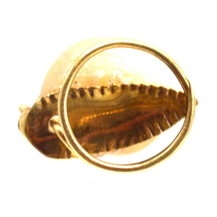 Tiny Victorian 18ct Gold Snail Brooch Pin with Sea Shell
