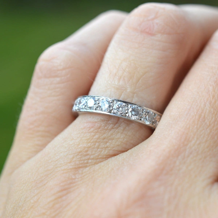 Art Deco 18ct White Gold Diamond Eternity Ring | Parkin and Gerrish | Antique & Vintage Jewellery