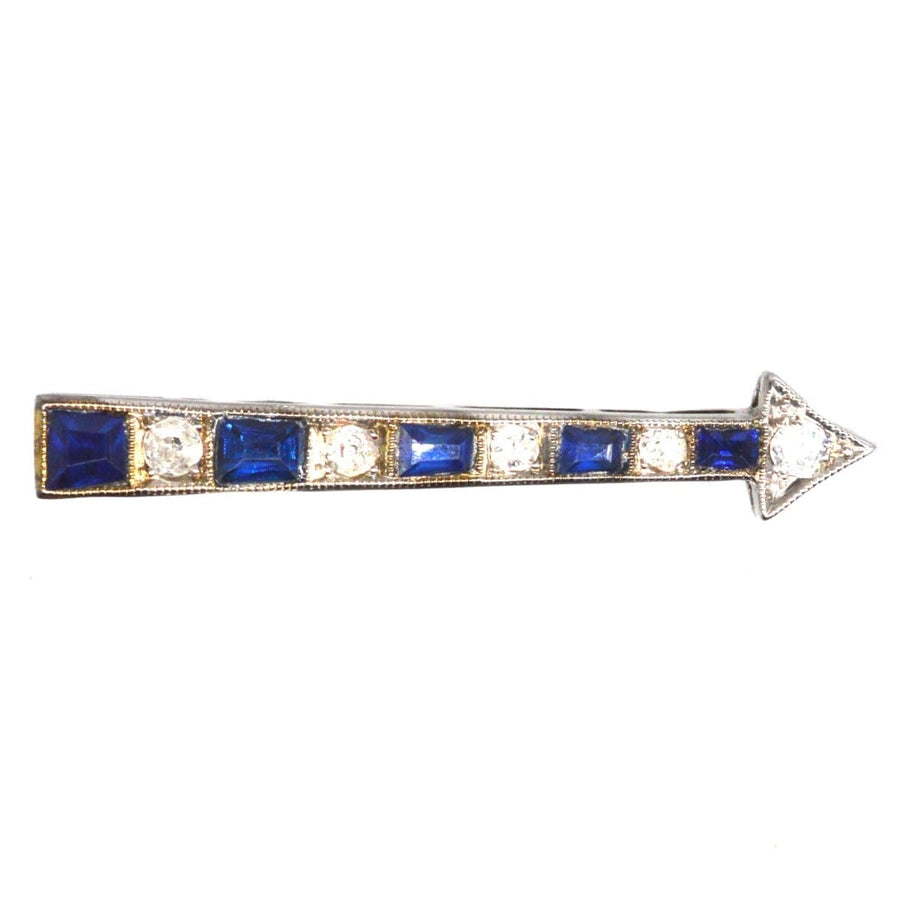 Art Deco French Sapphire and Diamond Arrow Brooch | Parkin and Gerrish | Antique & Vintage Jewellery