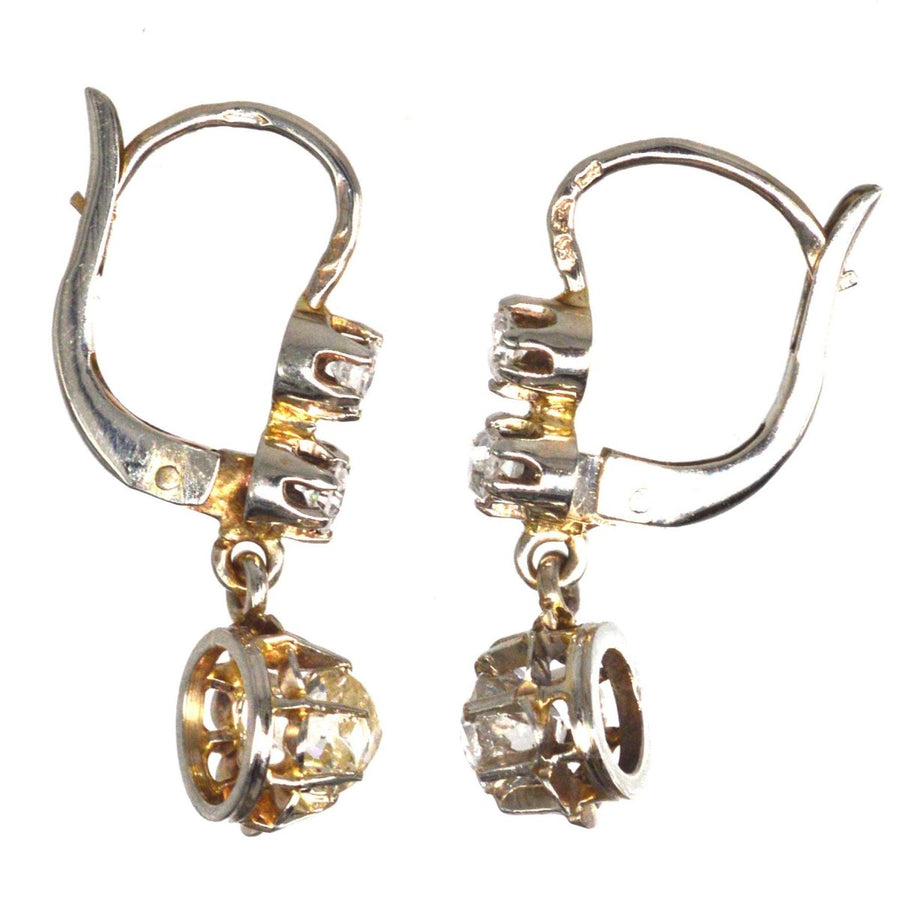 Belle Epoque 18ct White Gold and Platinum Old Mine Cut Diamond Dangling Earrings | Parkin and Gerrish | Antique & Vintage Jewellery