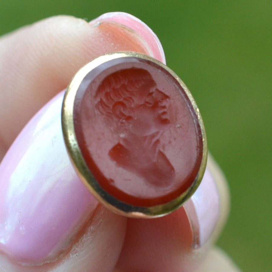 Early 19th Century Gold Seal with a Carnelian Intaglio of a Roman Man | Parkin and Gerrish | Antique & Vintage Jewellery