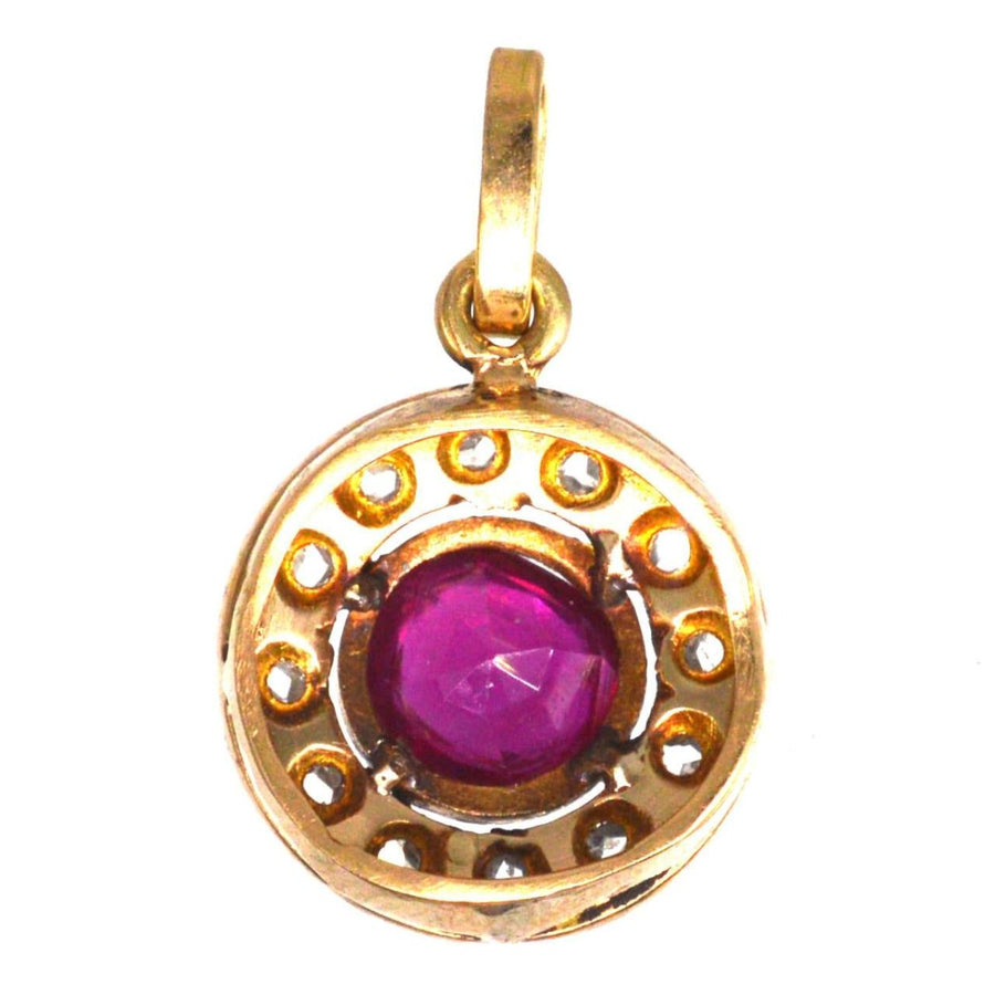Early 20th Century Synthetic Ruby and Rose - Cut Diamond Pendant | Parkin and Gerrish | Antique & Vintage Jewellery