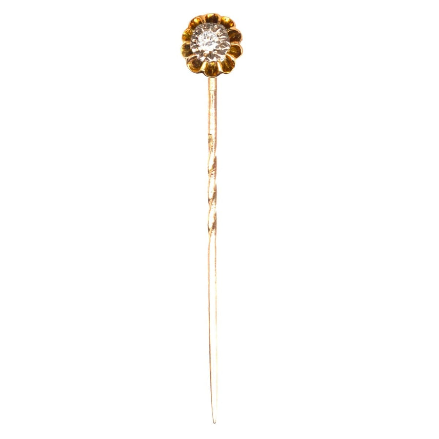 Edwardian 15ct Gold and Platinum Diamond Tie Pin | Parkin and Gerrish | Antique & Vintage Jewellery