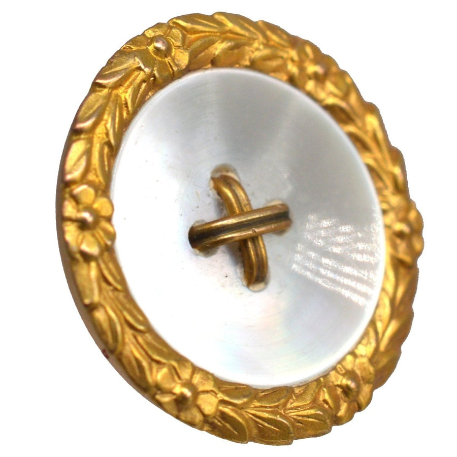 Edwardian 9ct Gold Mother of Pearl Dress Stud Buttons in Original Case