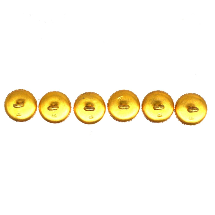 Edwardian 9ct Gold Mother of Pearl Dress Stud Buttons in Original Case