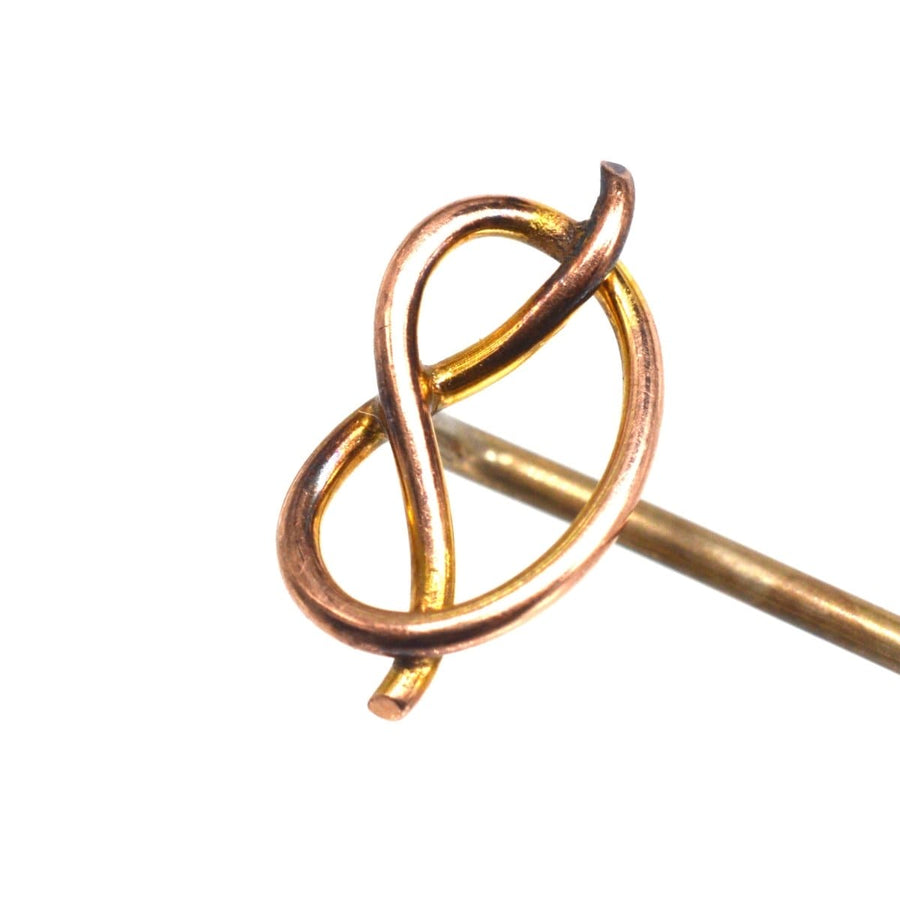 Edwardian 9ct Gold Stafford Knot / Lover's Knot and Pretzel Tin Pin | Parkin and Gerrish | Antique & Vintage Jewellery