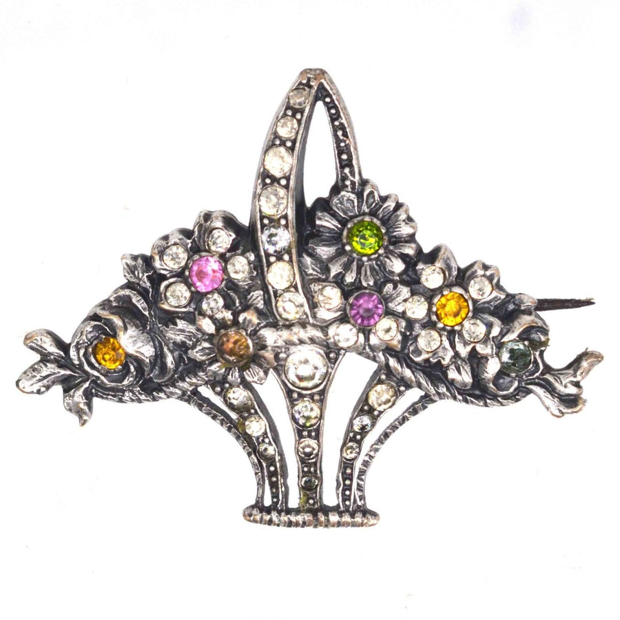 Edwardian Silver Coloured Paste Giardinetti Brooch