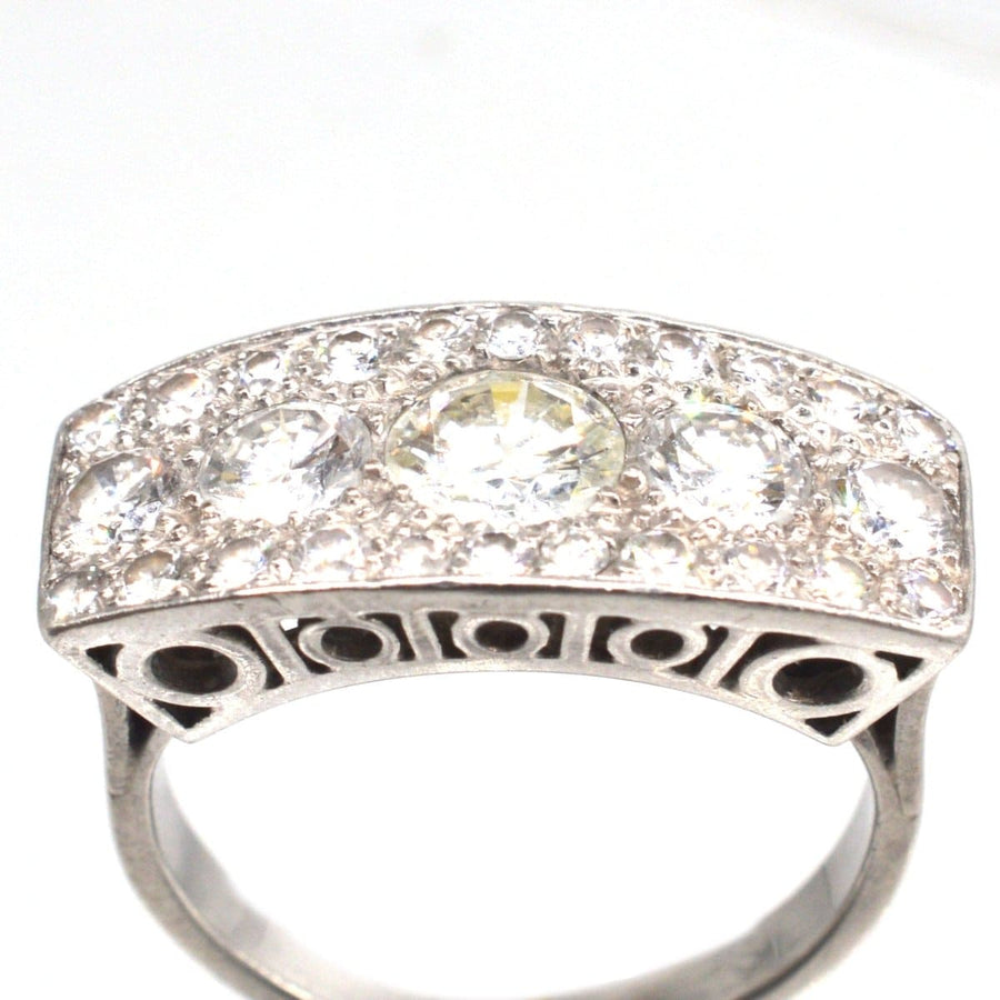 French Art Deco Platinum and Diamond Ring | Parkin and Gerrish | Antique & Vintage Jewellery