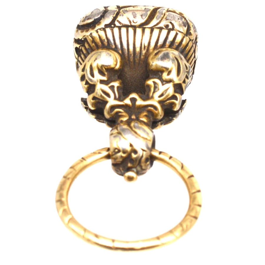 Georgian Gold Cased Seal with Carnelian Intaglio of Two Dove Birds and Love