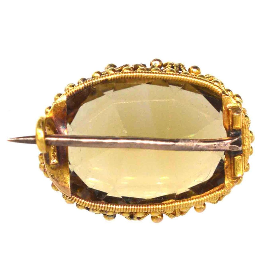Small Regency 18ct Gold Citrine Brooch