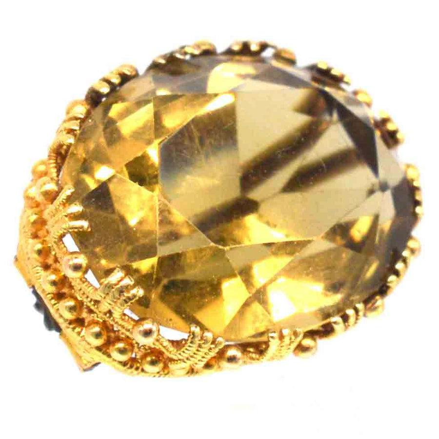 Small Regency 18ct Gold Citrine Brooch