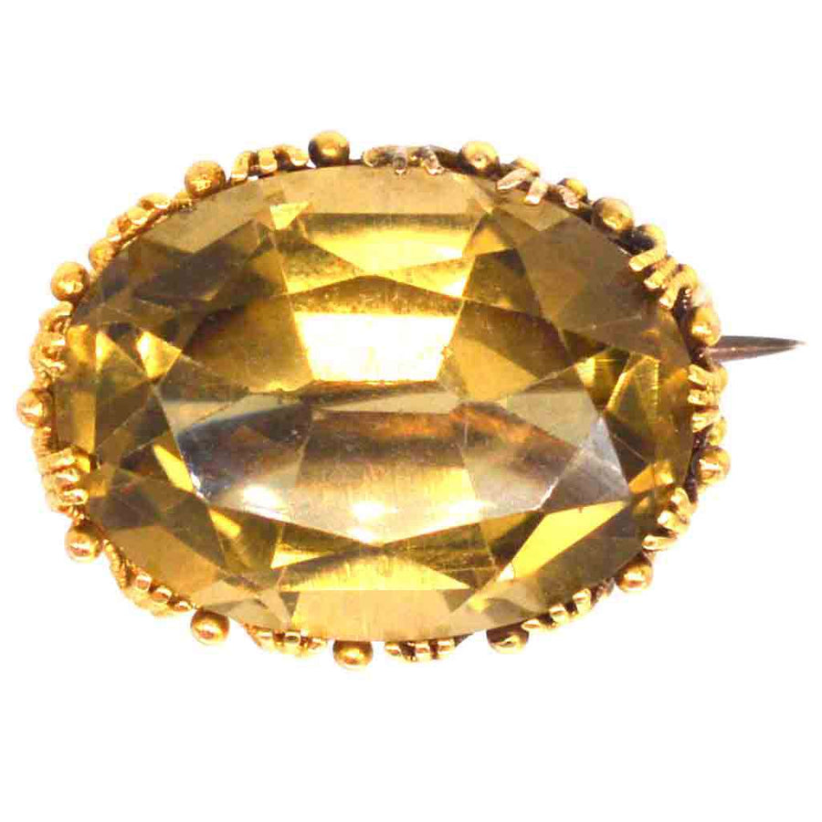 Small Regency 18ct Gold Citrine Brooch