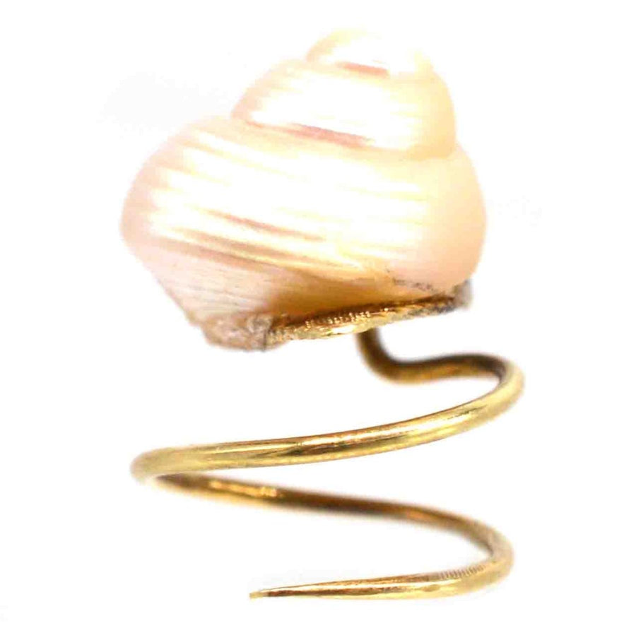 Tiny Victorian 18ct Gold Snail Brooch Pin with Sea Shell | Parkin and Gerrish | Antique & Vintage Jewellery