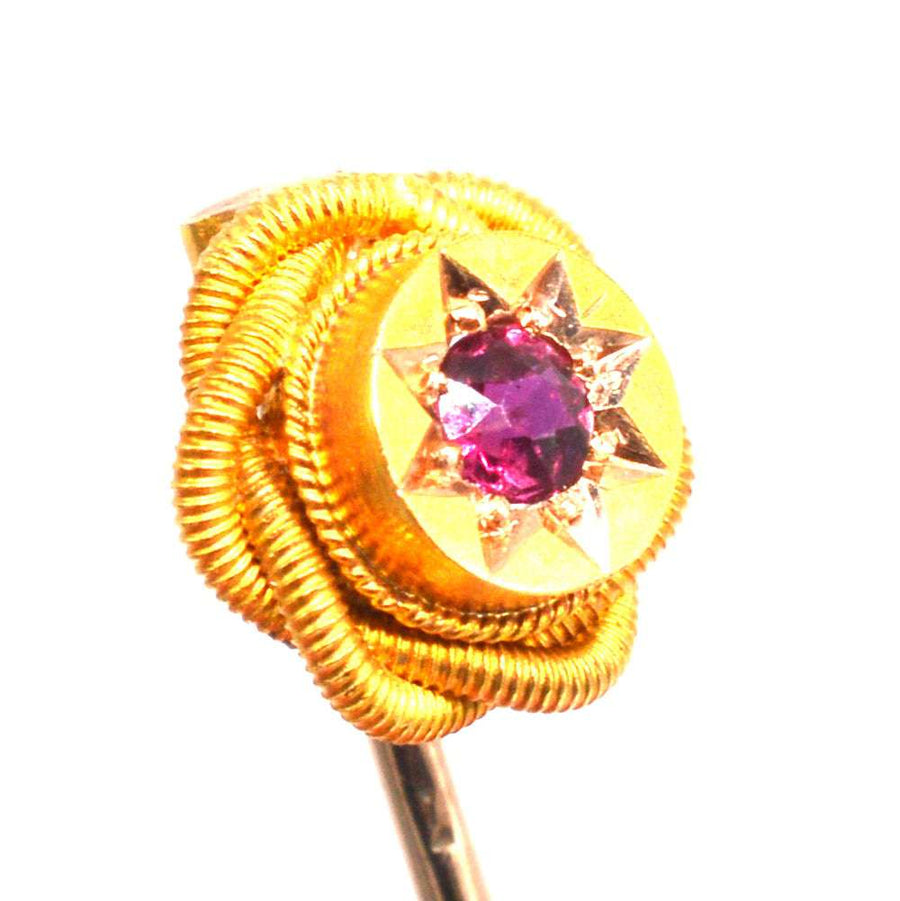 Victorian 15ct Gold Ruby Tie Pin | Parkin and Gerrish | Antique & Vintage Jewellery