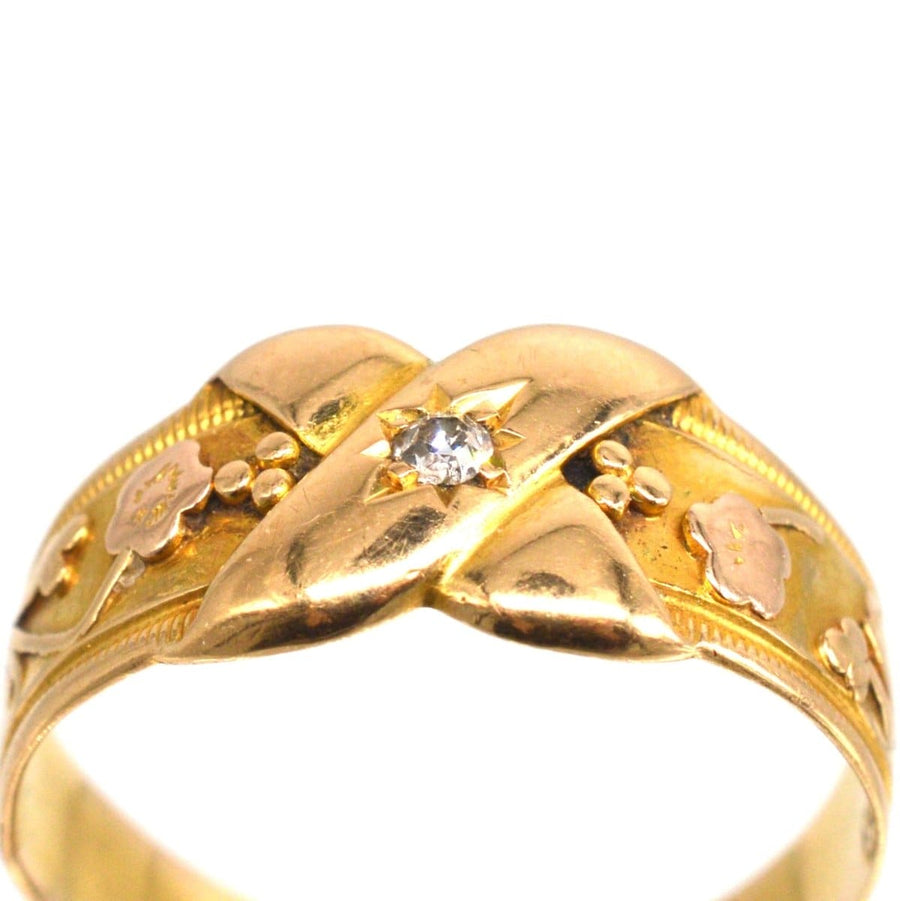 Victorian 18ct Gold and Diamond Kiss Ring | Parkin and Gerrish | Antique & Vintage Jewellery