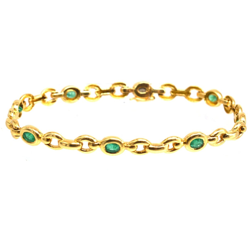 Vintage 18ct Gold and Emerald Bracelet
