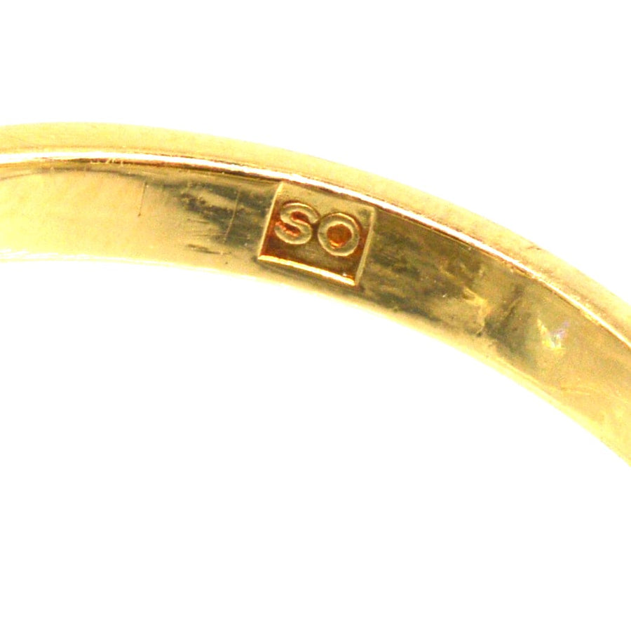 Vintage 18ct Gold and Platinum Zircon Solitaire Ring