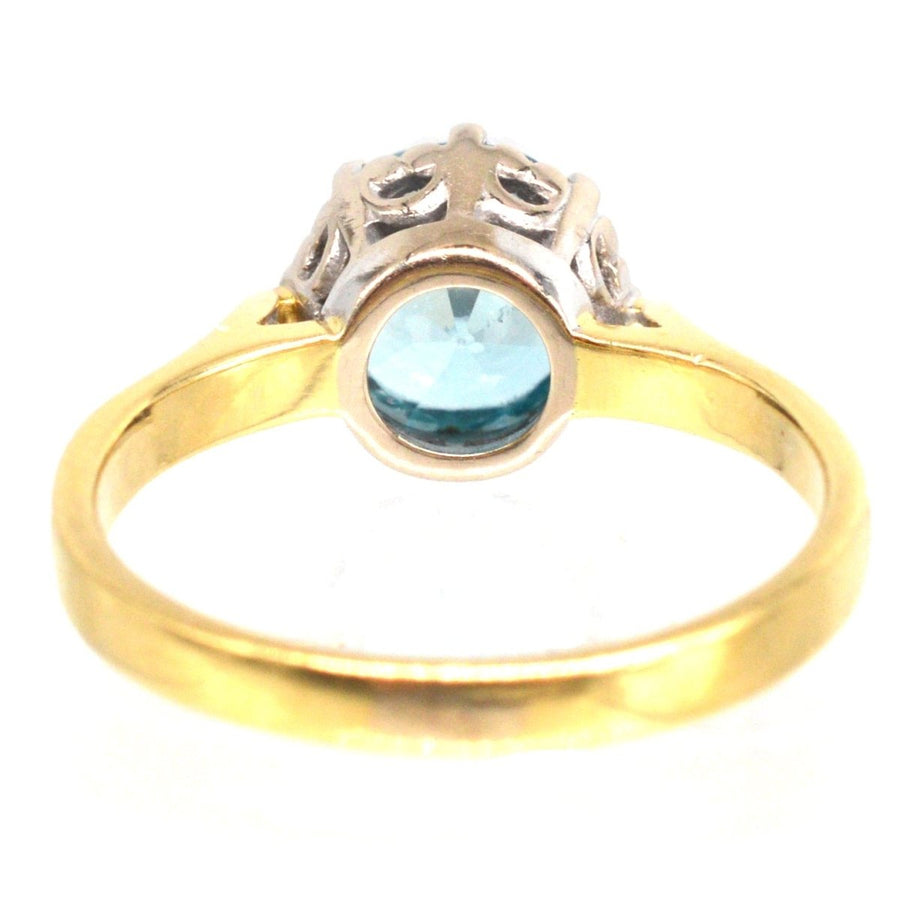 Vintage 18ct Gold and Platinum Zircon Solitaire Ring