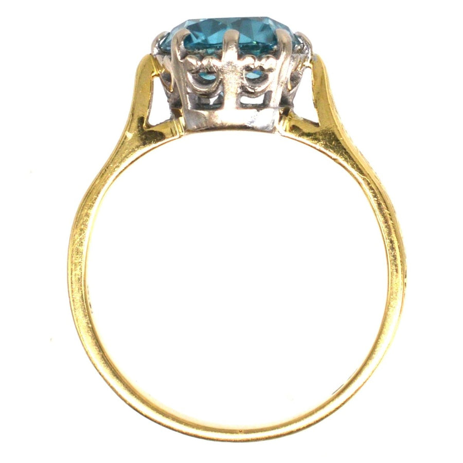 Vintage 18ct Gold and Platinum Zircon Solitaire Ring