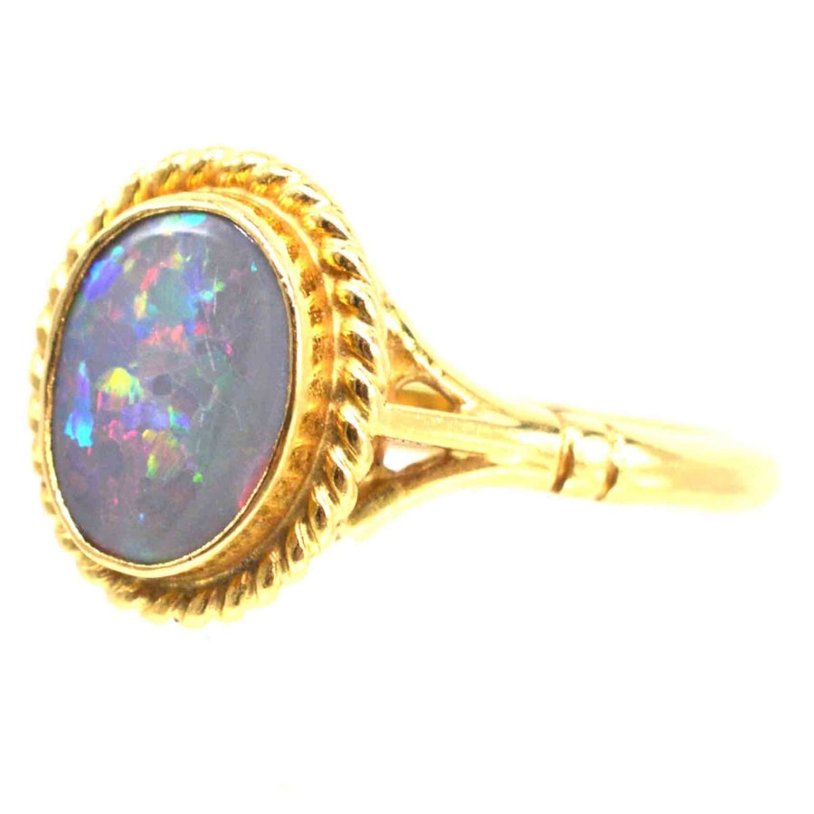 Vintage 18ct Gold Grey Opal Ring