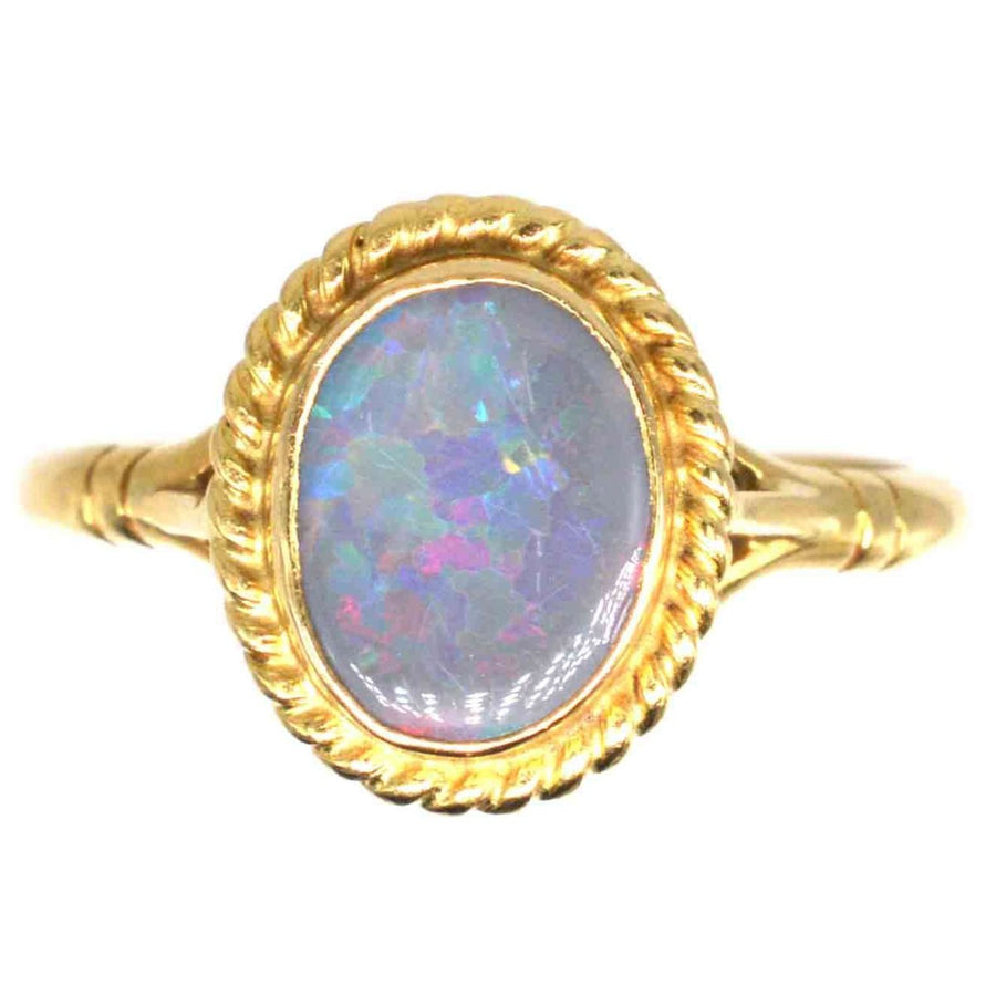 Vintage 18ct Gold Grey Opal Ring