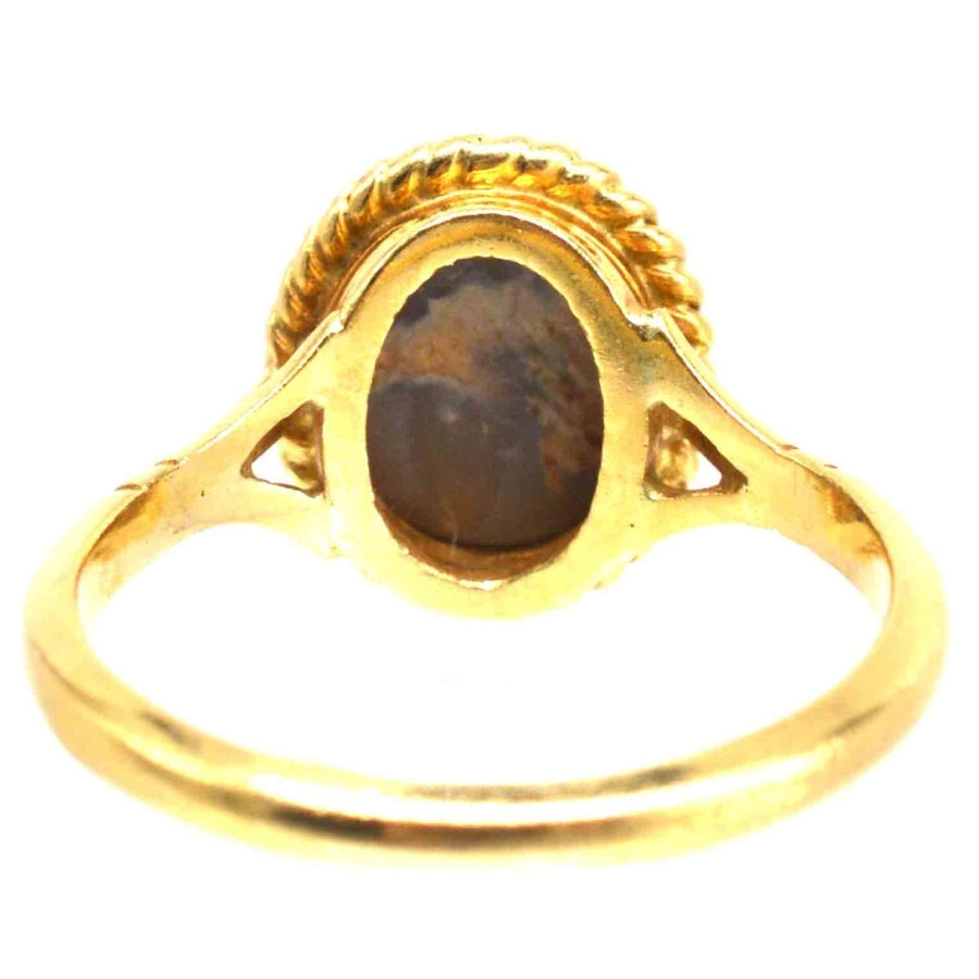 Vintage 18ct Gold Grey Opal Ring