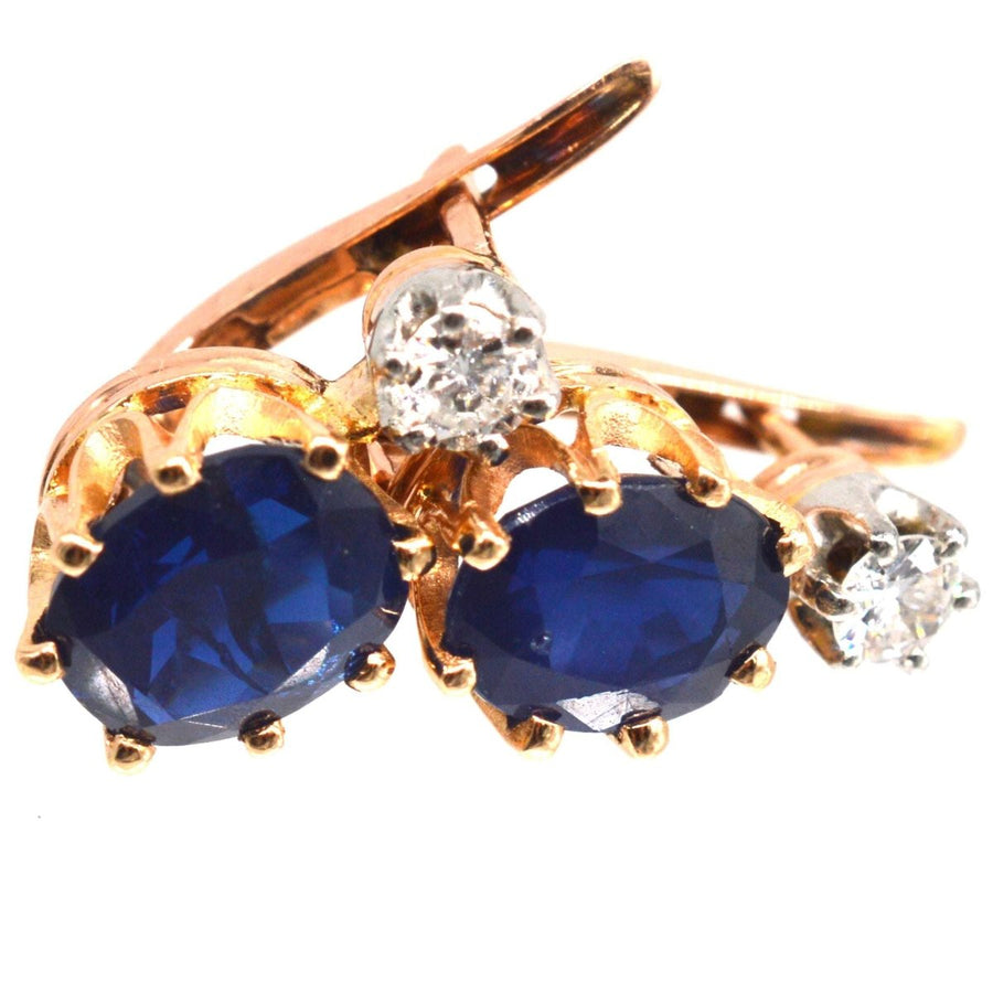 Vintage 18ct Gold Sapphire and Diamond Earrings
