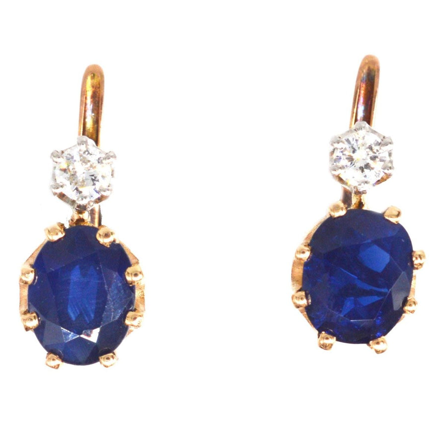 Vintage 18ct Gold Sapphire and Diamond Earrings