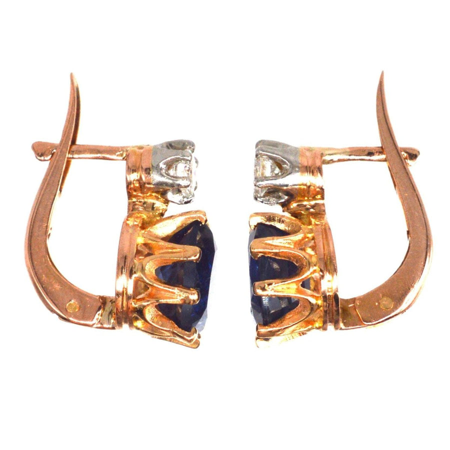 Vintage 18ct Gold Sapphire and Diamond Earrings