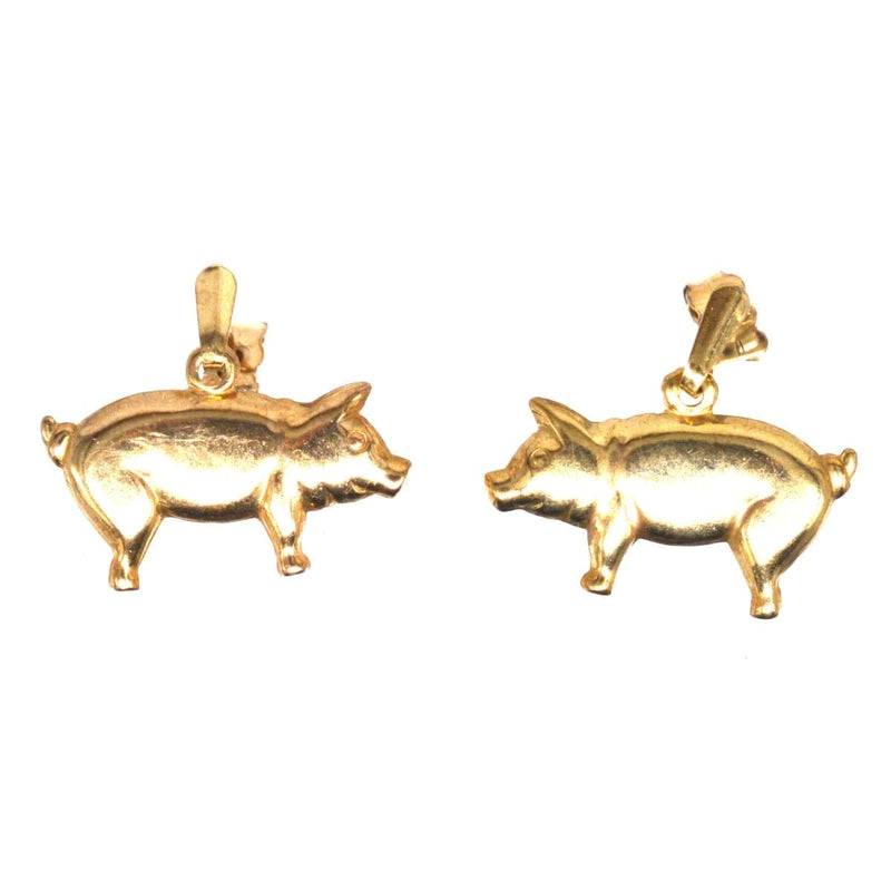 Vintage 9ct Gold Pig Earrings