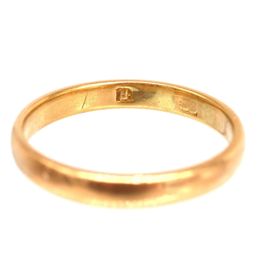 1932 Art Deco 22ct Gold Wedding Band Ring (3mm width) | Parkin and Gerrish | Antique & Vintage Jewellery