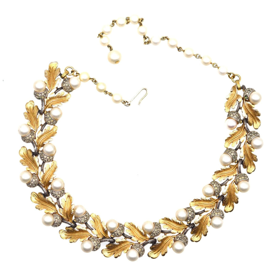 1950s-trifari-gold-tone-oak-leaf-faux-pearl-acorn-parure-parkin-and-gerrish
