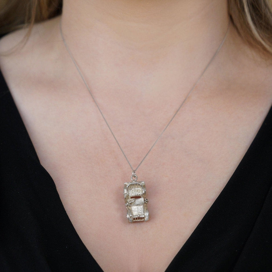 1970s Silver Vintage Car Charm & Pendant | Parkin and Gerrish | Antique & Vintage Jewellery