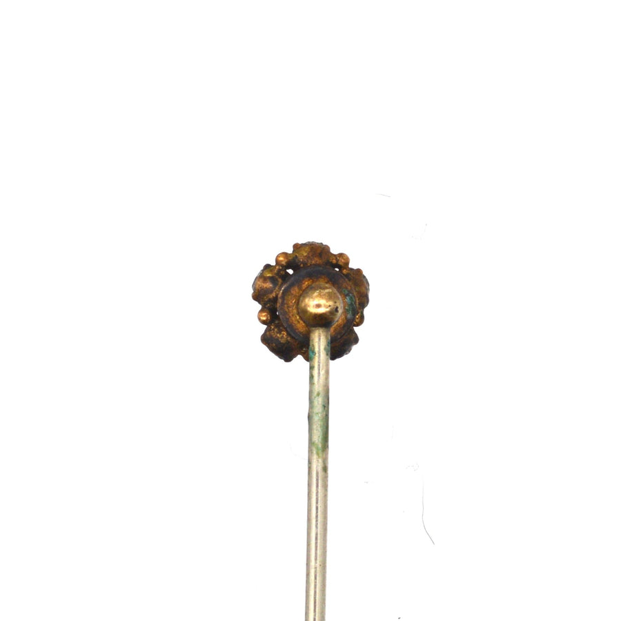 Art Deco Gilt Metal Paste Cluster Tie Pin