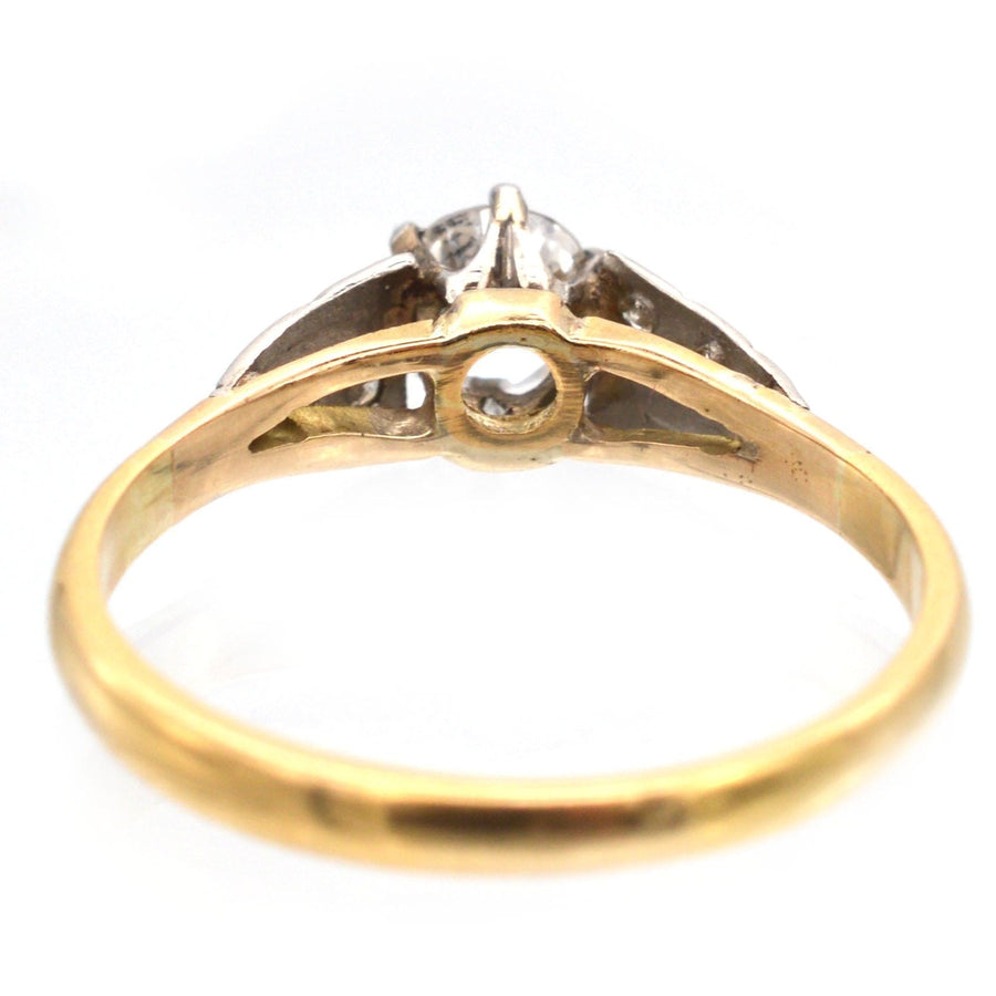 Art Deco 18ct Gold Diamond Solitaire Ring | Parkin and Gerrish | Antique & Vintage Jewellery