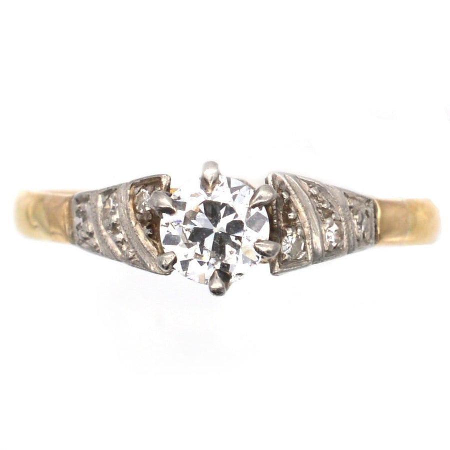 Art Deco 18ct Gold Diamond Solitaire Ring | Parkin and Gerrish | Antique & Vintage Jewellery