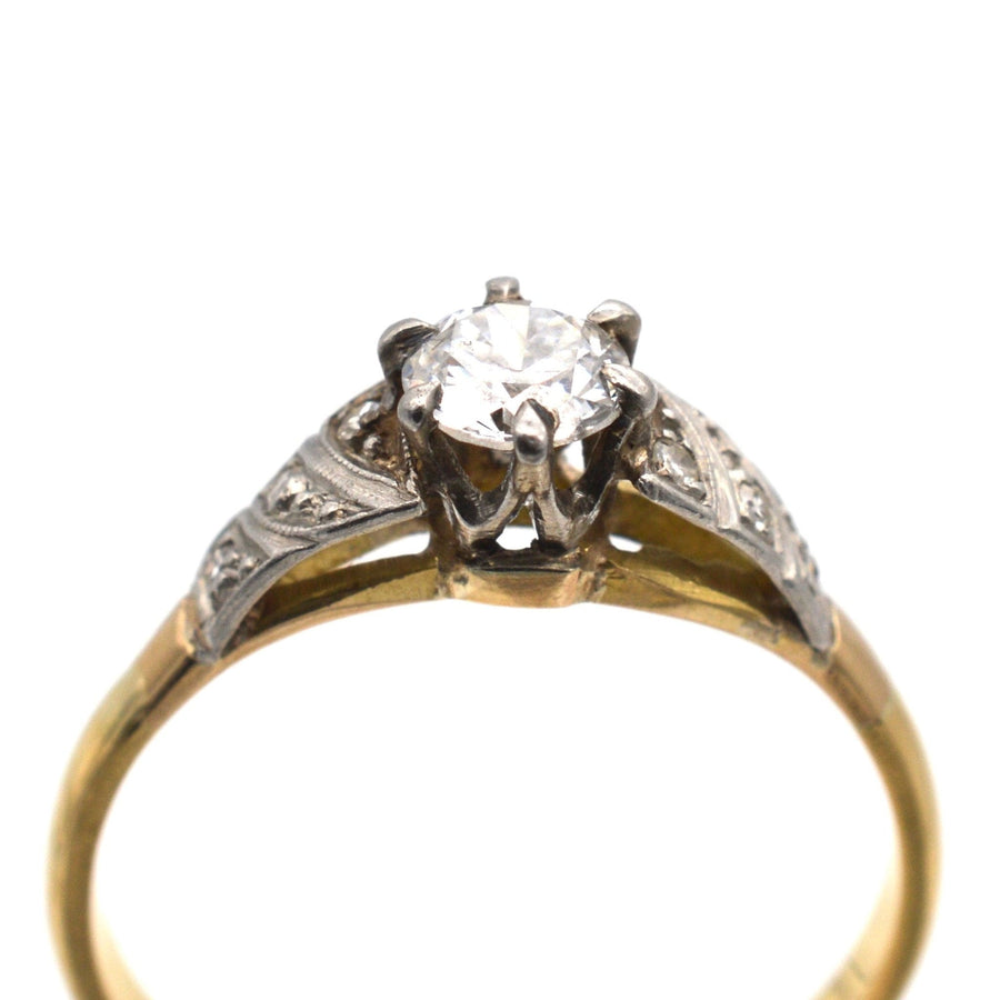 Art Deco 18ct Gold Diamond Solitaire Ring | Parkin and Gerrish | Antique & Vintage Jewellery