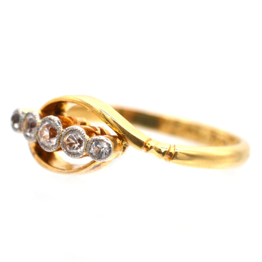 Art Deco 18ct Gold, Five Stone Diamond Ring | Parkin and Gerrish | Antique & Vintage Jewellery