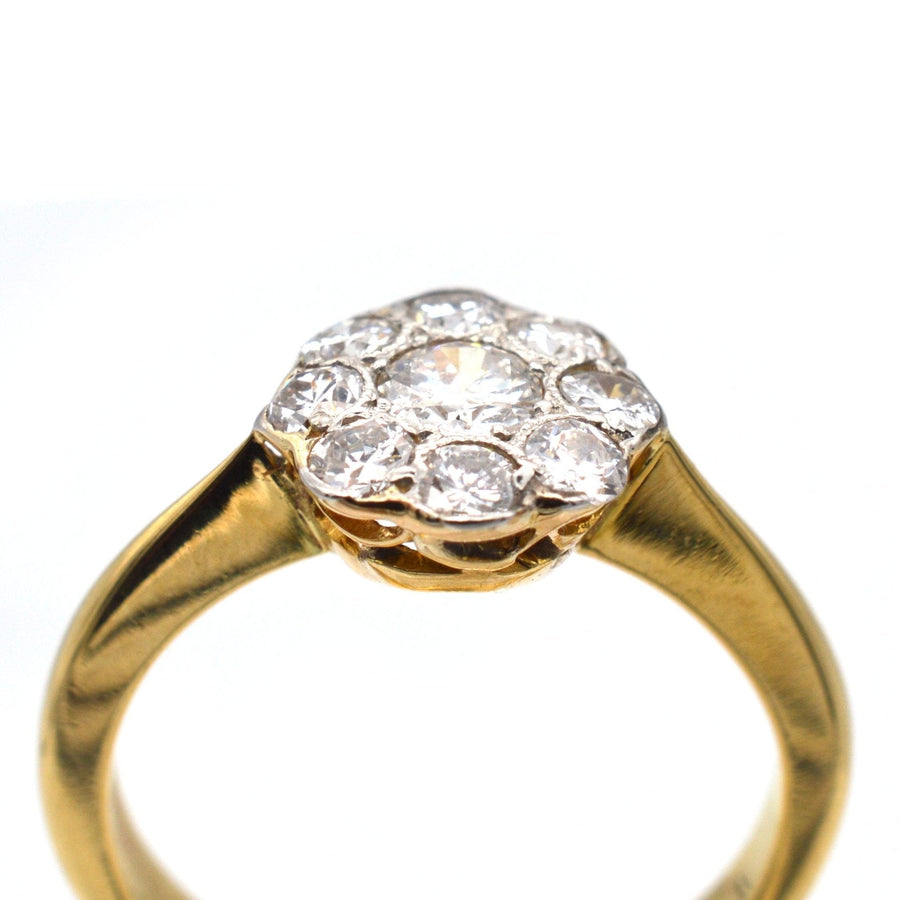 Art Deco 18ct Gold & Platinum, Diamond Cluster Ring | Parkin and Gerrish | Antique & Vintage Jewellery