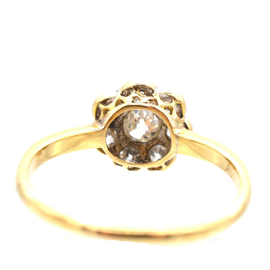 Art Deco 18ct Gold & Platinum Diamond Cluster Ring | Parkin and Gerrish | Antique & Vintage Jewellery