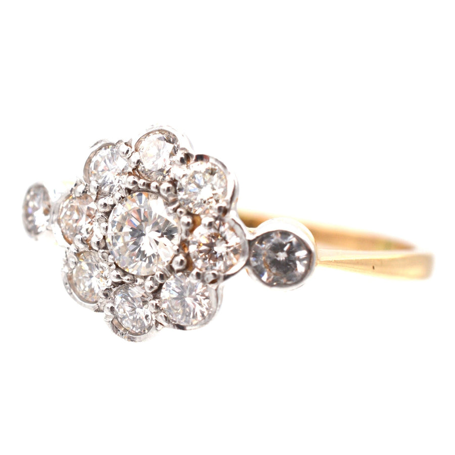 Art Deco 18ct Gold & Platinum, Diamond Cluster Ring | Parkin and Gerrish | Antique & Vintage Jewellery