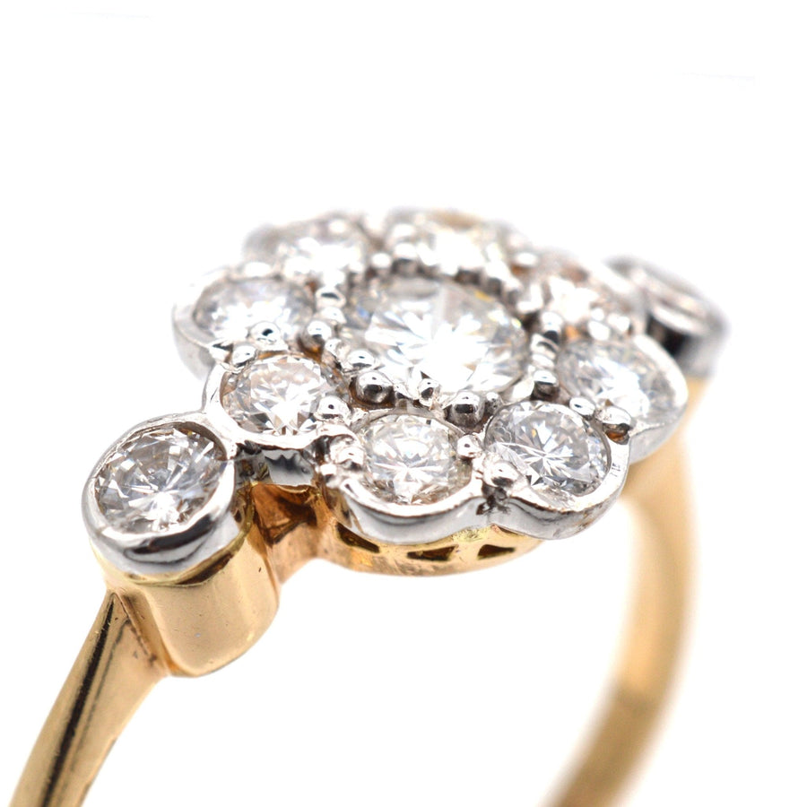 Art Deco 18ct Gold & Platinum, Diamond Cluster Ring | Parkin and Gerrish | Antique & Vintage Jewellery