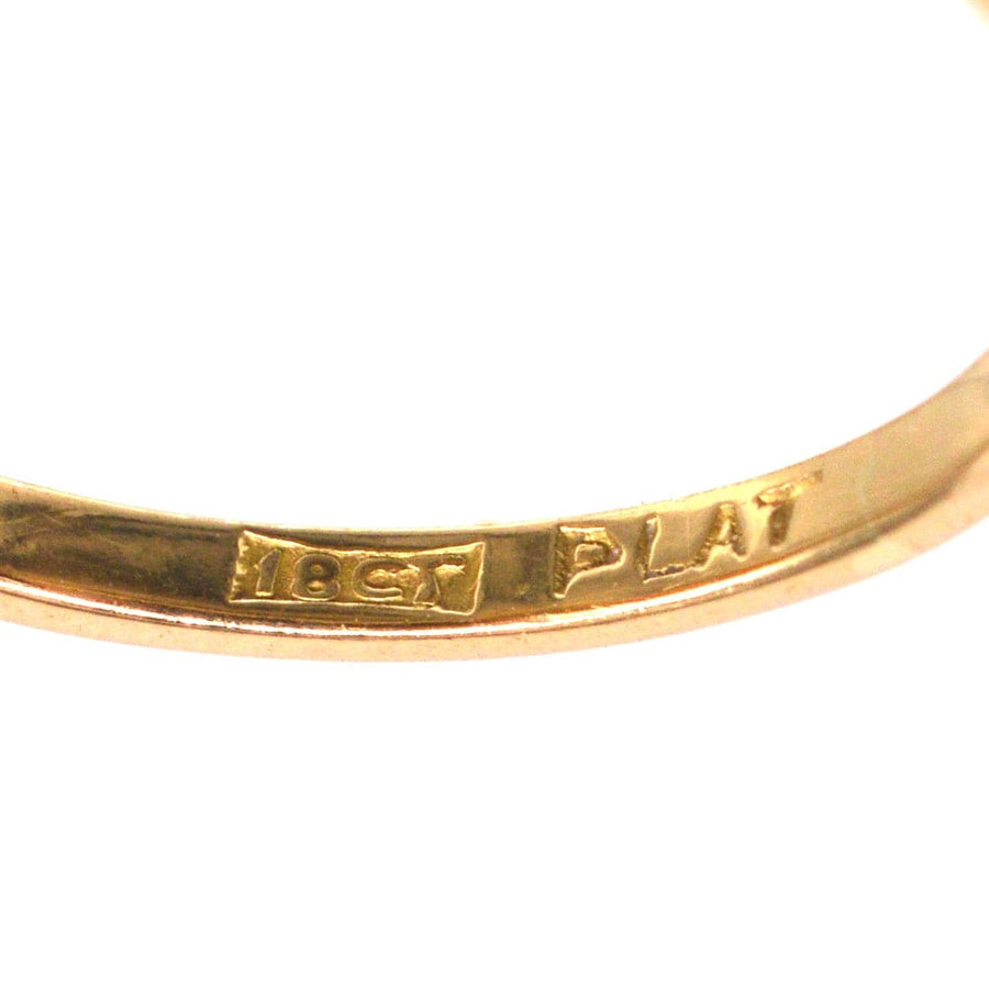Art Deco 18ct Gold & Platinum, Diamond Fan Ring | Parkin and Gerrish | Antique & Vintage Jewellery