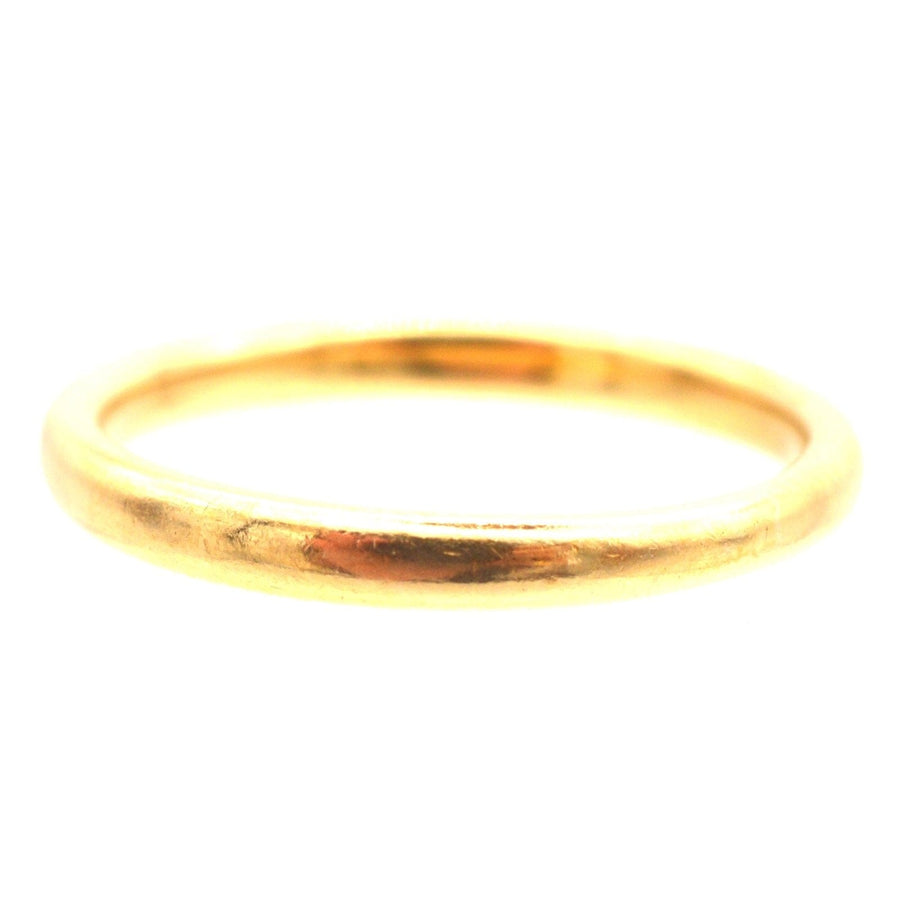Art Deco 18ct Yellow Gold Traditional Court Wedding Ring (2.5mm) | Parkin and Gerrish | Antique & Vintage Jewellery