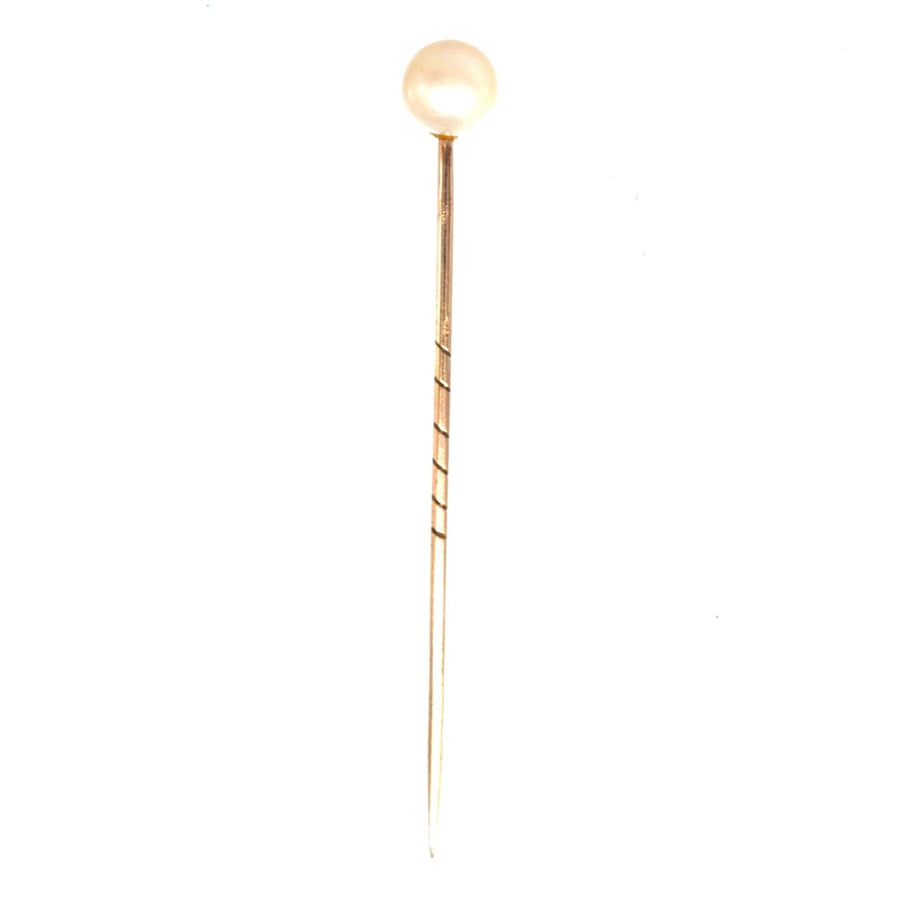 Art Deco 9ct Gold Cultured Pearl Tie Pin | Parkin and Gerrish | Antique & Vintage Jewellery