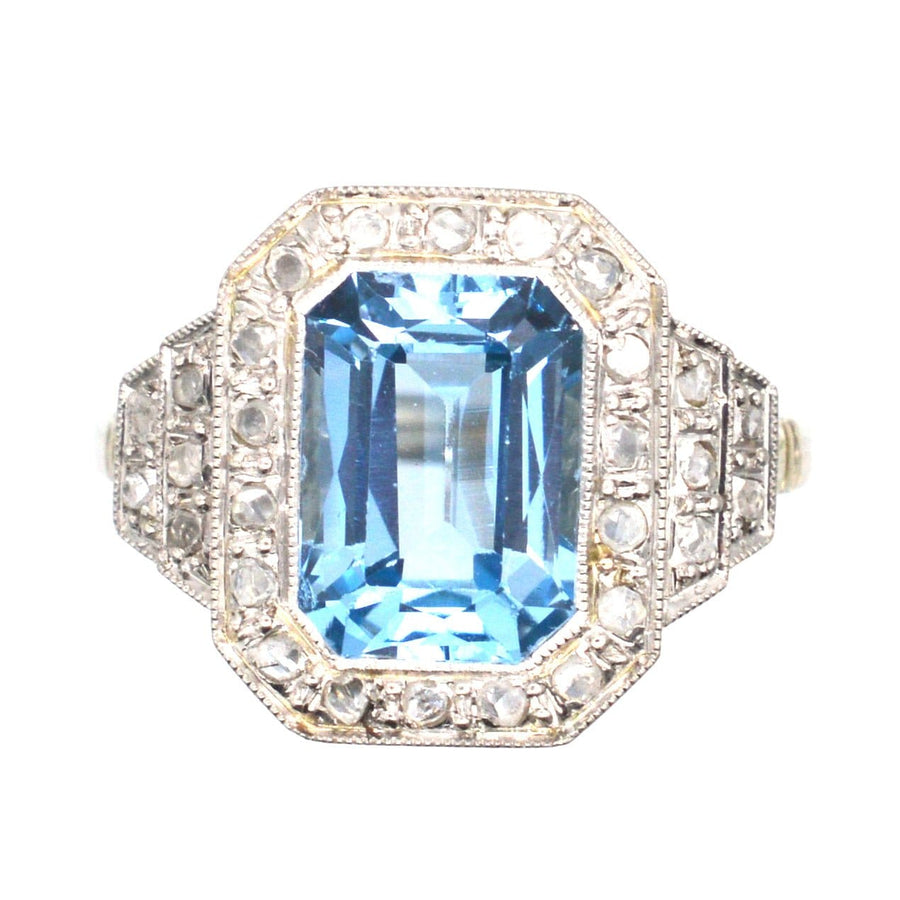 Art Deco Blue Spinel and Diamond Ring | Parkin and Gerrish | Antique & Vintage Jewellery